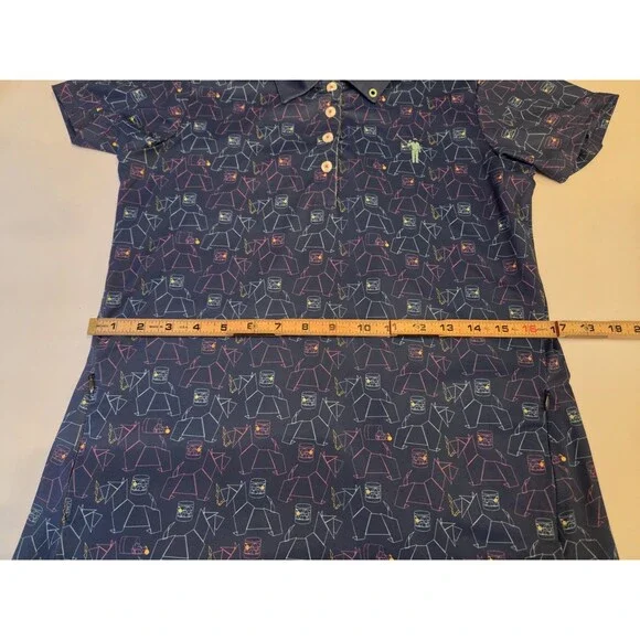 William Murray Golf Dress Women’s Small Blue Print Polo Performance Stretch - Picture 8 of 9